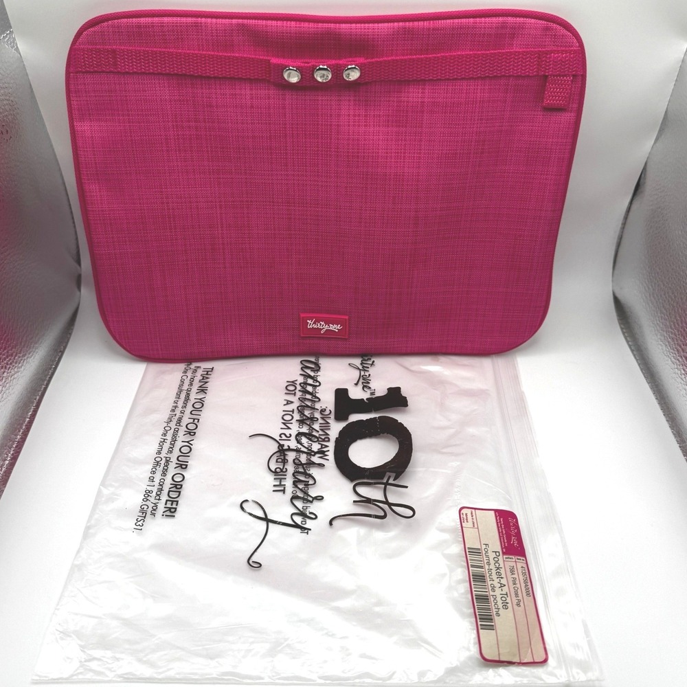 Thirty-One Pocket-A-Tote Pink Cross Pop Bag Organizer Pouch 758A New Anniversary